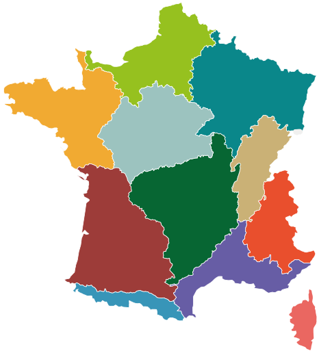 Carte des régions de France